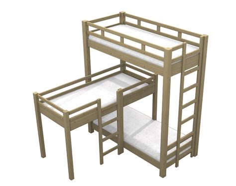 Sfruttare gli spazi in casa per inserire un letto andando anche in verticale nella gestione dell'ambiente. Letto a castello Tris su misura