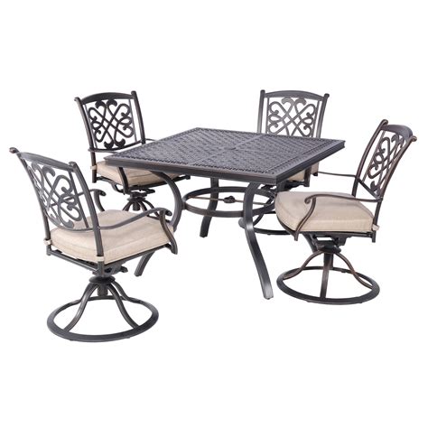 outdoor wicker dining set with umbrella hole shop style selections elliot creek 7 piece patio