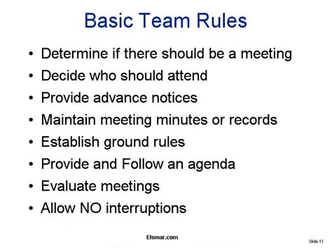 Basic Team Rules