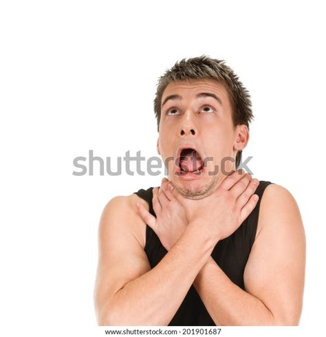 Man Shows Sign Asphyxiation Emotional On Stock Photo Shutterstock