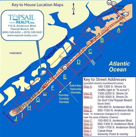 Topsail Beach Map Beach Map
