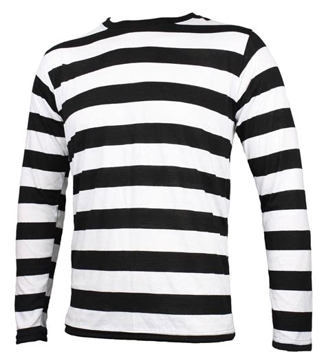 Nyc Long Sleeve Punk Goth Pierrot Mime Stripe Striped Shirt Black White S M L Xl Ebay White