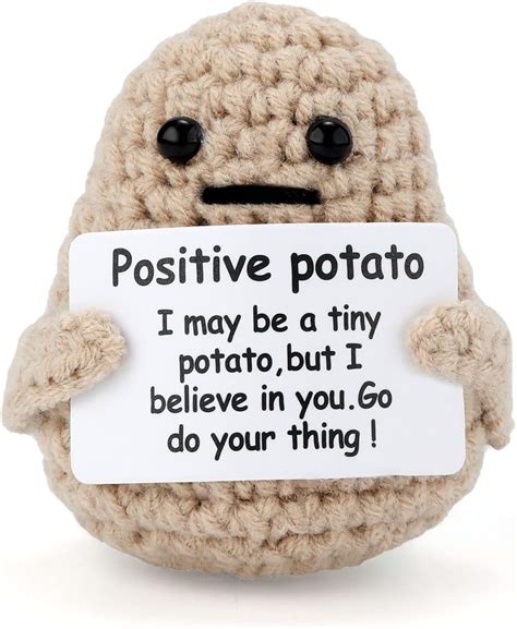 Mini Funny Positive Potato Inch Knitted Potato Toy With Positive