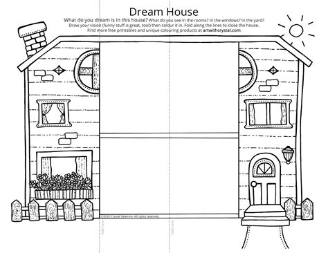 Dream House Free Colouring Page Craft Art With Crystal