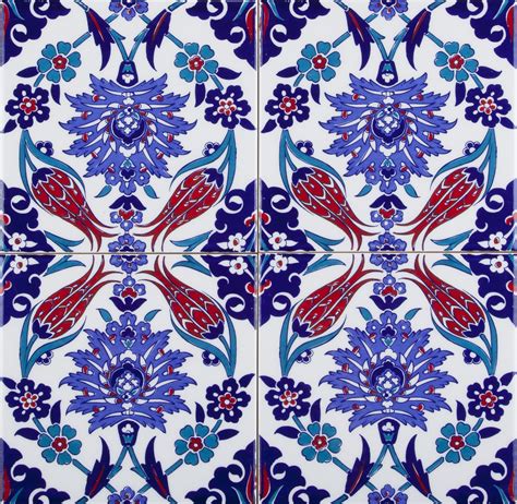 Turkish Wall Tile Iznik Tiles Patterned Tiles In One Set Etsy