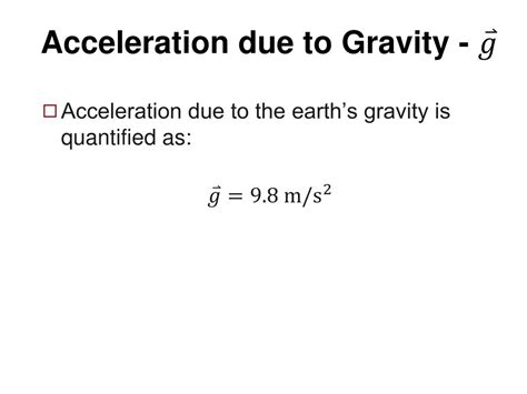 Ppt Lesson 3 Acceleration Due To Gravity Powerpoint Presentation