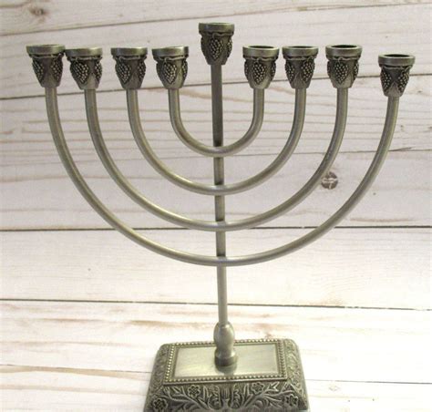 Karshi Menorah Silver Plated Hanukkah Chanukah Jerusalem Israel Candle