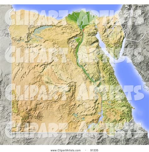Shaded Relief Map Of Egypt Clipart By Michael Schmeling Mschmeling