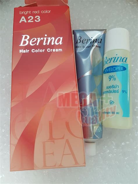 Berina Permanent Hair Dye Color Cream A23 Bright Red 8850398080342 Ebay