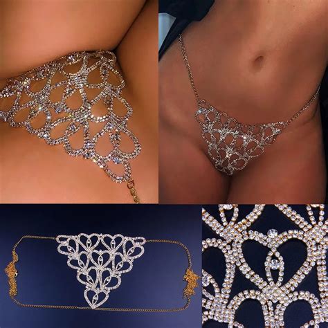 Other Stonefans Sexy Body Chain Thong Bikini Jewelry For Women Heart