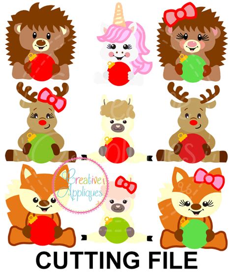 Download Christmas Animal Ornaments Cutting File SVG DXF EPS ...