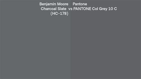 Benjamin Moore Charcoal Slate HC 178 Vs Pantone Col Grey 10 C Side By
