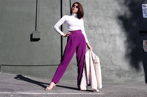 How To Style Purple Pants2 Of 4 Ways Purple Pants Style Blazer Outfits