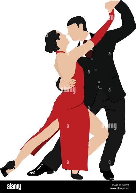 Parejas Bailando Un Tango Ilustración Vectorial Imagen Vector De Stock Alamy