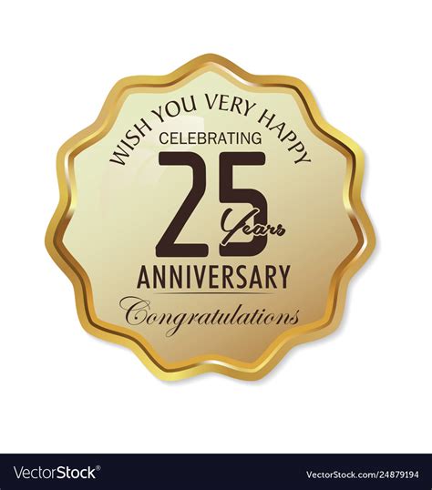 Anniversary Retro Label 25 Years Royalty Free Vector Image