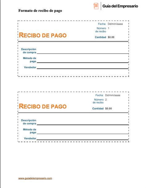 Modelo De Recibo De Pago Simple Para Imprimir Image T