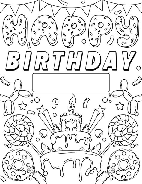 ️personalized Happy Birthday Coloring Pages Free Download