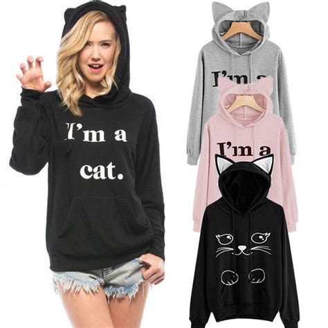 Buy Hirigin Cats Cute Women Hoodies Fashion Cats Women