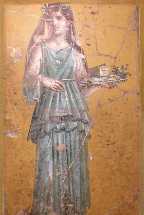 Fresco Of Woman With Tray In Villa San Marco Of Stabiae Roman Woman