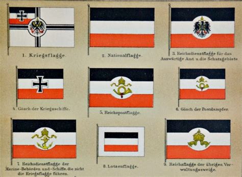 German Flags During The Early 1900s History Engraving