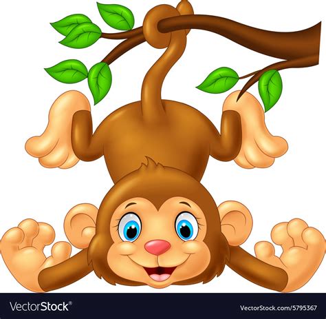 Cute Cartoon Monkey Hanging