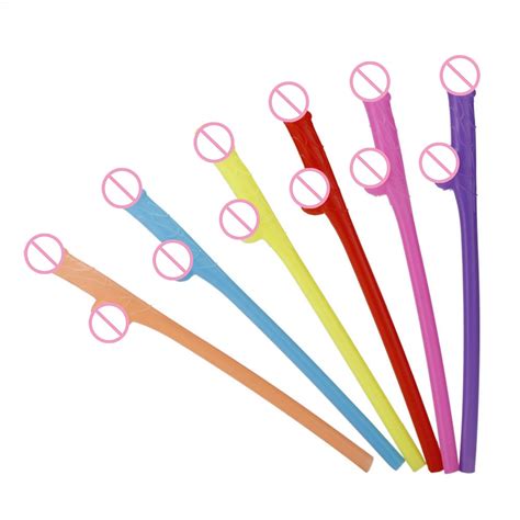 6pcs drinking penis straws bride shower sexy hen night willy penis novelty nude straw for bar