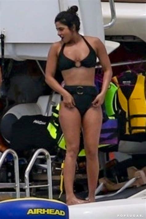 Priyanka Chopras Black Bikini With Nick Jonas In Miami Popsugar Fashion Photo 4