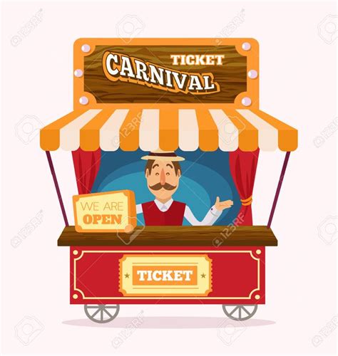 Ticket Booth At The Carnival Illustration Royalty Free SVG Clip Art