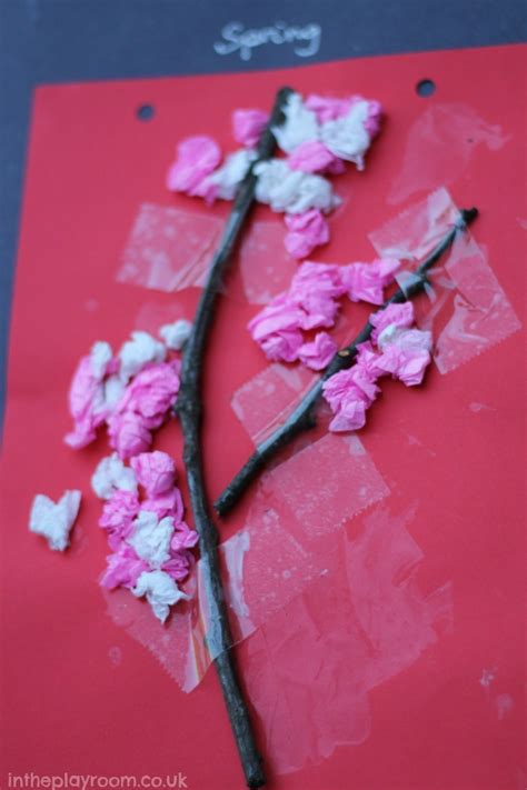 Scrunched Tissue Cherry Blossom Tree Craft In The Playroom