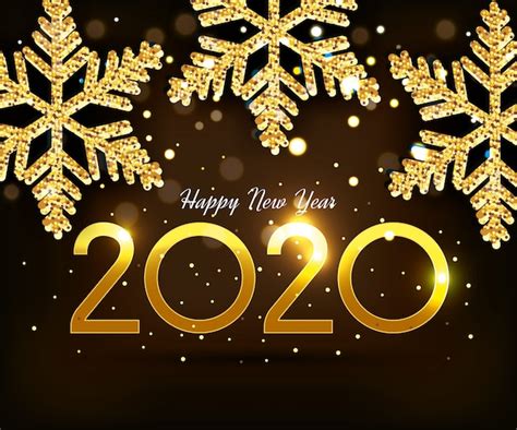 Banner Frohes Neues Jahr 2020 Mit Schneeflocken Kostenlose Vektor