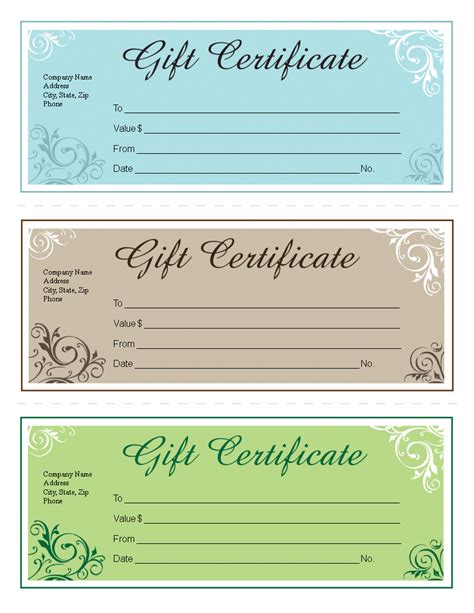 Gift Certificate Template Free Editable