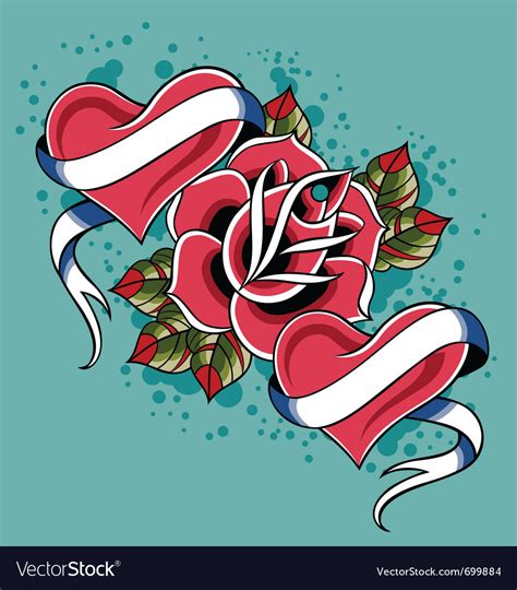 Rose tattoos do not have to necessarily be red, but can also be purple or brown as there many different colors and meanings. Heart rose tattoo Royalty Free Vector Image - VectorStock
