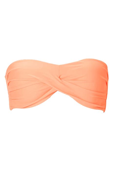 Lyst Forever 21 Femme Twist Bandeau Bikini Top In Orange