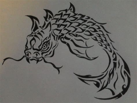 There are 835 tattoo fish koi for sale on etsy, and they cost $9.26 on average. Dragon Koi Fish | Tribal Dragon Koi Fish Drawing ...