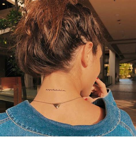 cool necklace and tattoo neck tattoos women back of neck tattoo girly tattoos