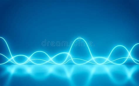 Futuristic Abstract Blue And Purple Neon Wave Motion Light Shapes On