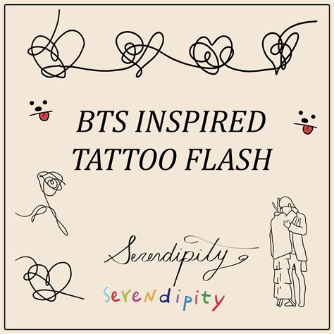 Bts Inspired Tattoo Flash Sheet Music Band Kpop Etsy Canada