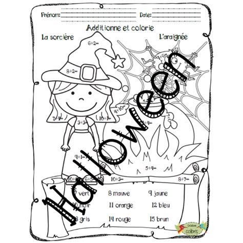 Trouver Une Phrase D Halloween Avec Les Mots Haatolavgdohlowee - Halloween, Additionne et colorie, Math 1er cycle