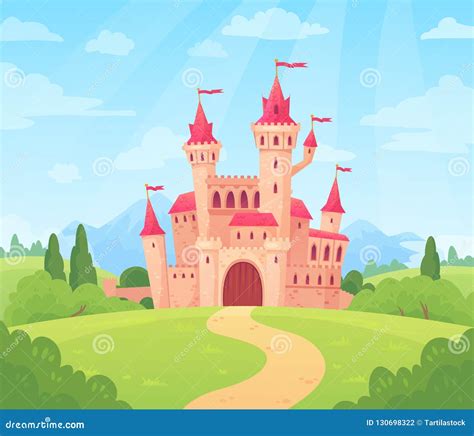 Fairytale Cartoon Castle Cute Cartoon Castle Fantasy Fairy Tale
