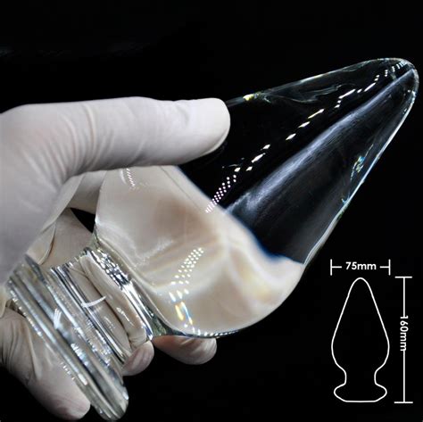 75mm Large Size Pyrex Glass Anal Butt Plug Huge Crystal