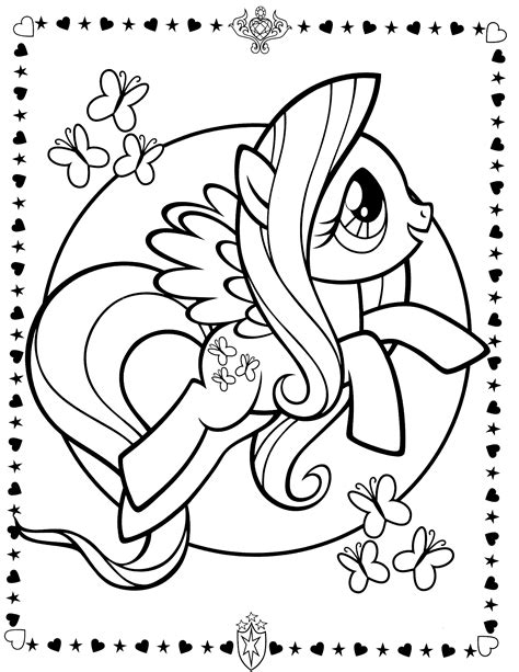 My Little Pony Colouring Sheets Fluttershy My Little Pony