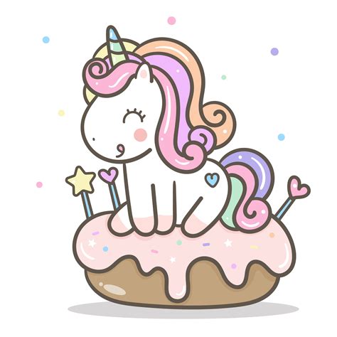 Cute Unicorn Vector Cake Birthdays Sweet Stock Vector Royalty Free