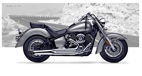 It comes in two versions, the xvs1100 custom and the xvs1100a classic, the former a more modern style, and the latter a more classic style. Yamaha V Star 1100 1999-09 - Hard-Krome Sideburner