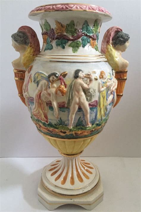 Vintage Capodimonte Italy Urn Vase Urn Vase Vase Pottery