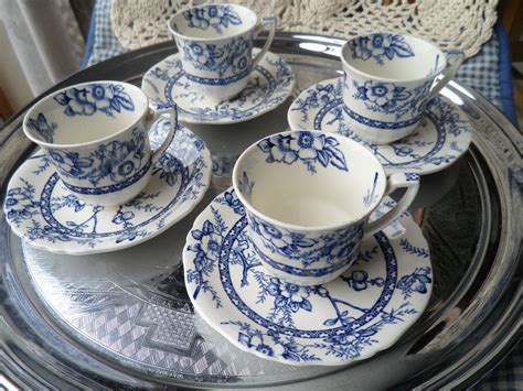 Blue and White Cups and Saucers. | White cups, Cup, Cup and saucer
