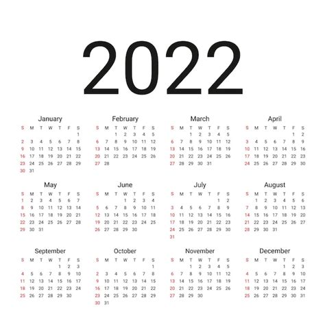 Calendario Minimalista 2022 Para Imprimir Imagesee