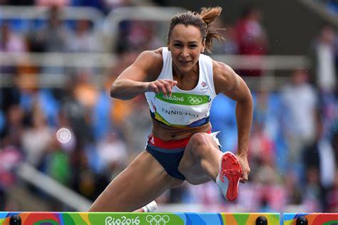 Britains Jessica Ennis Hill Competes In The Womens Heptathlon 100m