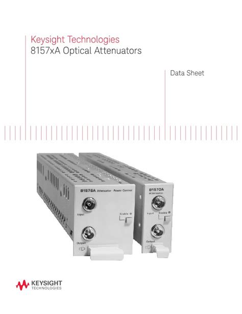 Xa Optical Attenuators Pdf Asset Page Keysight