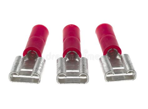 Crimp Receptacle Terminals Insulated Red Stock Image Image Of