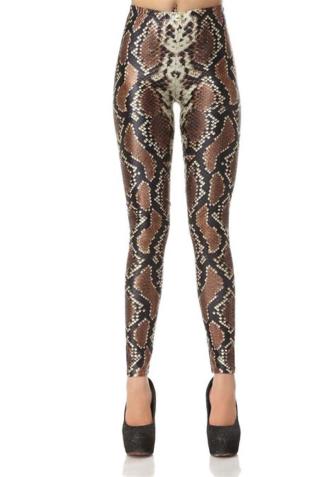 Legging Serpent Peau Snake Skin Leggings Sexy Fashion Ref
